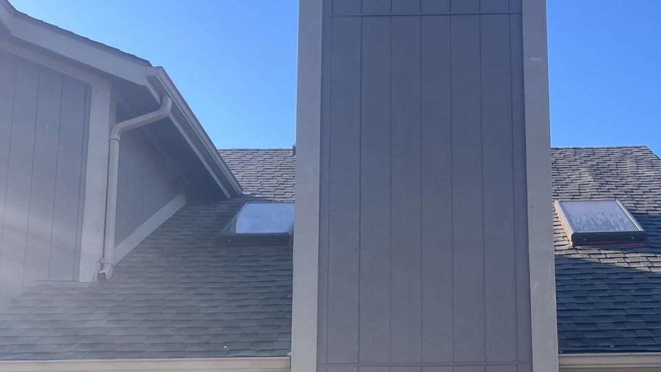 Clean siding detail after chimney renovation in Mason, Ohio